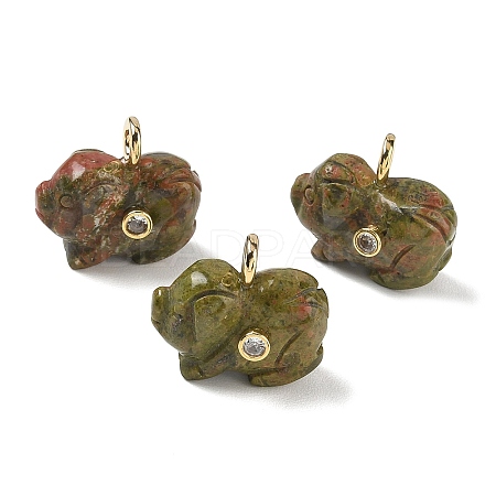 Natural Unakite Carved Pendants GG-CBA105B-03B-G-1