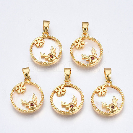 Brass Micro Pave Cubic Zirconia Pendants KK-Q277-020-NF-1