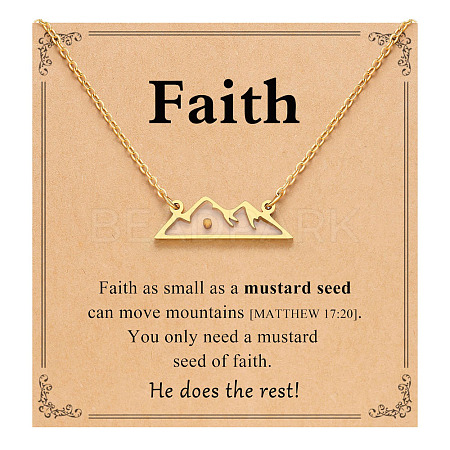 Mountain 201 Stainless Steel Mustard Seed Pendant Necklaces for Women WG511AE-03-1