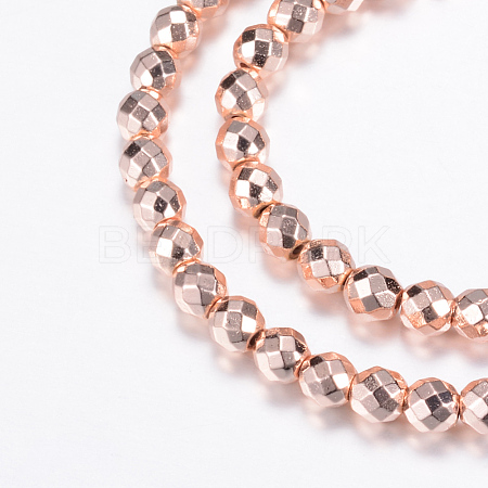 Electroplate Non-magnetic Synthetic Hematite Bead Strands G-Q465-24RG-1