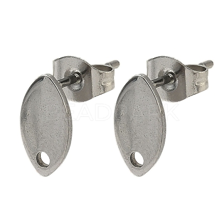 Non-Tarnish 304 Stainless Steel Stud Earring Findings X-STAS-R063-36-1