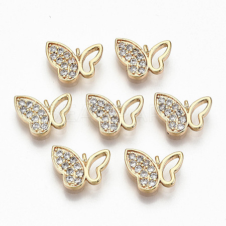 Brass Micro Pave Clear Cubic Zirconia Charms RJEW-T063-37G-NF-1