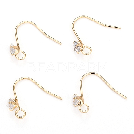 Brass Earring Hooks X-KK-I681-14G-1