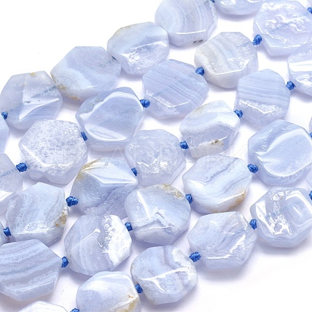 Natural Blue Lace Agate Beads Strands G-O170-13-1