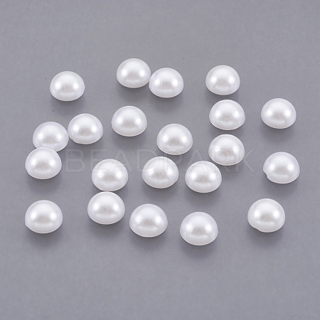 ABS Plastic Imitation Pearl Cabochons SACR-S738-7mm-Z9-1