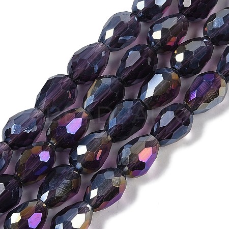 Transparent Electroplate Glass Beads Strands EGLA-N013-T4mm-B06-1