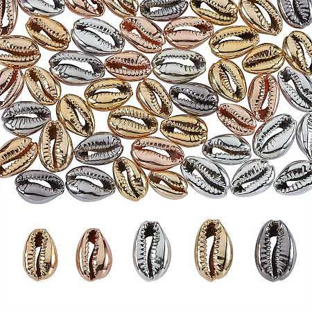 50Pcs 5 Colors Electroplated Shell Beads BSHE-SZ0001-09-1