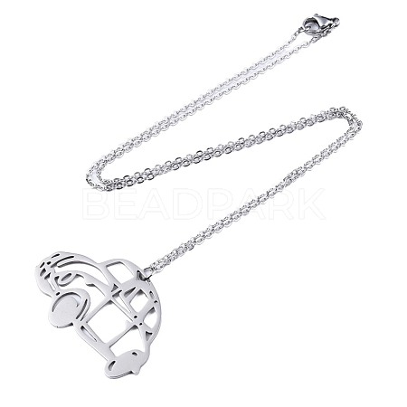 Non-Tarnish 201 Stainless Steel Car Pendant Necklace with Cable Chains for Men Women NJEW-T009-JN105-1-45-A-1