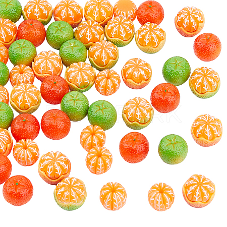 50Pcs 5 Style Mini Resin Simulation Orange RESI-DC0001-27-1