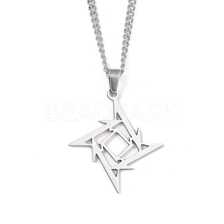 Non-Tarnish 201 Stainless Steel Pendant Necklaces for Man NJEW-Q336-02F-P-1