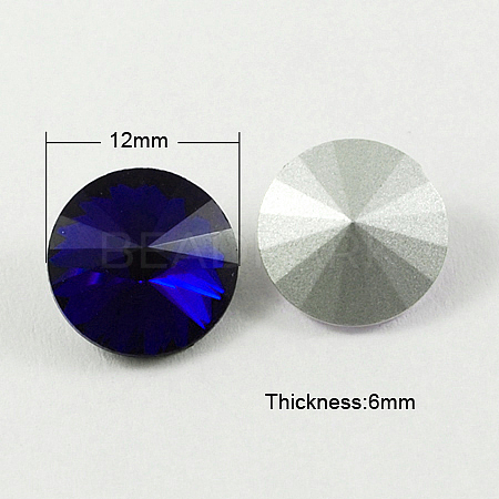 Glass Pointed Back Rhinestone RGLA-R003-12mm-13-1