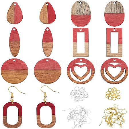 DIY Wooden Dangle Earring Making Kits DIY-OC0007-02-1