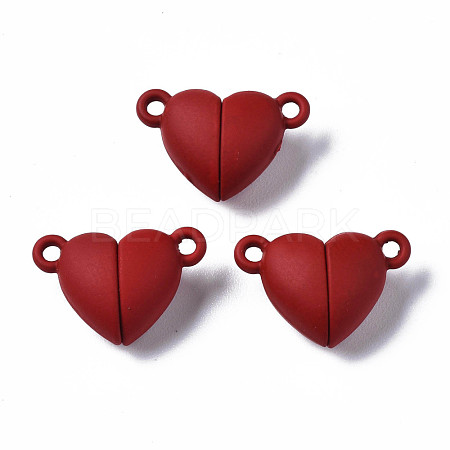 Spray Painted Alloy Magnetic Clasps with Loops PALLOY-T080-19A-07-NR-1