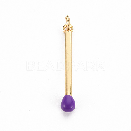 Brass Enamel Pendants KK-S362-032I-NR-1