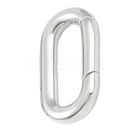 1Pc Anti-Tarnish Rhodium Plated 925 Sterling Silver Spring Gate Rings STER-BBC0008-50B-1