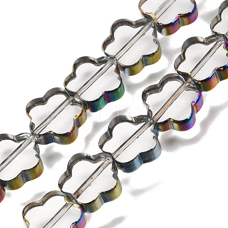 Electroplated Transparent Glass Beads Strands GL-CBA98F0-07F-1