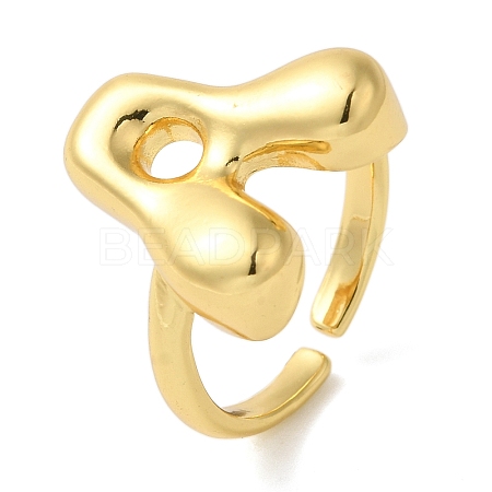 Initials Brass Open Cuff Ring for Women RJEW-N046-02A-G-1