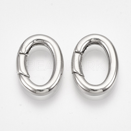 Non-Tarnish 304 Stainless Steel Spring Gate Rings STAS-S079-88A-1