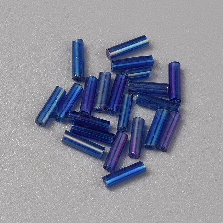 300Pcs Transparent Glass Round Bugle Beads GLAA-WH0015-74H-1