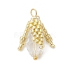 Glass Seed Beaded Bud Pendants PALLOY-MZ01096-01-1