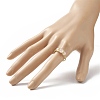 Natural Rose Quartz Round Braided Beaded Finger Ring RJEW-JR00550-02-3