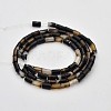 Column Natural Black Agate Beads Strands G-N0153-66-2
