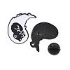2Pcs Yin-yang Cat Enamel Brooches JEWB-I061-09EB-2