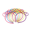Rubberized Style Plastic Fluorescent Color Hair Bands OHAR-T003-23-1