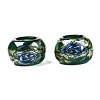 Flower Printed Transparent Acrylic Rondelle Beads TACR-S160-01-C01-2
