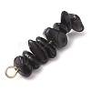 Gradient Color Natural Smoky Quartz & Natural Obsidian & Natural Labradorite Chip Beaded Pendants PALLOY-JF02795-07-5