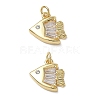 Brass Micro Pave Clear Cubic Zirconia Charms KK-CBA56EF-22G-1