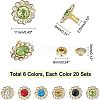 120 Sets 6 Colors Alloy Rhinestones Rivets FIND-WR0003-09-4