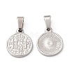 304 Stainless Steel Coin Pendants STAS-F183-01P-B-2