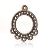 Tibetan Style Alloy Cabochon Connector Open Back Settings PALLOY-F178-08AB-2