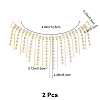 2Pcs Alloy & Glass Rhinestones Tassel Shoe Decoration Chain FIND-GF0005-26-2
