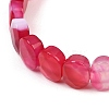 Dyed & Heated Natural Agate Oval Beaded Stretch Bracelet G-E010-01-17-2
