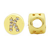 Brass Micro Pave Clear Cubic Zirconia Beads KK-T030-LA843-KX3-2