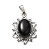 Natural Obsidian Pendants G-B033-03P-19-2