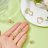 6Pcs 6 Styles Brass Micro Pave Clear Cubic Zirconia Screw Carabiner Lock Charms KK-DC0005-06-3