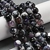 Faceted Natural Fire Crackle Agate Beads Strands G-F447-12mm-N17-1