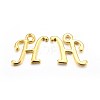 Golden Plated Alloy Letter Pendants PALLOY-J718-01G-H-1