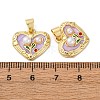 Flower Brass Enamel Pendants KK-D390-17G-04-3