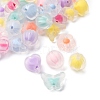 100Pcs 5 Styles Frosted Transparent Acrylic Beads OACR-FP0001-22-3