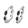 Brass Micro Pave Cubic Zirconia Huggie Hoop Earrings LS-EJEW-K083-34P-A-5