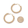 2 Pair 2 Color Round Brass Braided Bead Hoop Earrings EJEW-JE05080-2