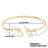 Elegant Brass Cubic Zirconia Leaf Cuff Bangles for Women VL7639-3-1