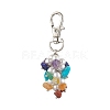 Natural Citrine & Red Jasper & Lapis Lazuli & Amethyst & Synthetic Turquoise & Red Aventurine & Green Aventurine Chips & Shell Pearl Pendant Decorations HJEW-JM02965-2