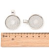 Flat Round Alloy Pendant Cabochon Settings PALLOY-A15654-AS-5