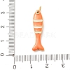 Brass with Enamel Pendants KK-CBA2F11-03G-4