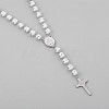 304 Stainless Steel Rosary Bead Necklaces NJEW-F240-03P-4